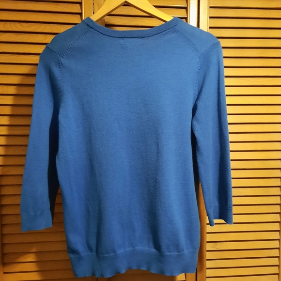 Lord & Taylor Royal Blue 💙 3/4 Sleeve Shirt - Picture 2 of 4